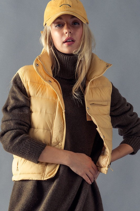 Quilted Collard Vest