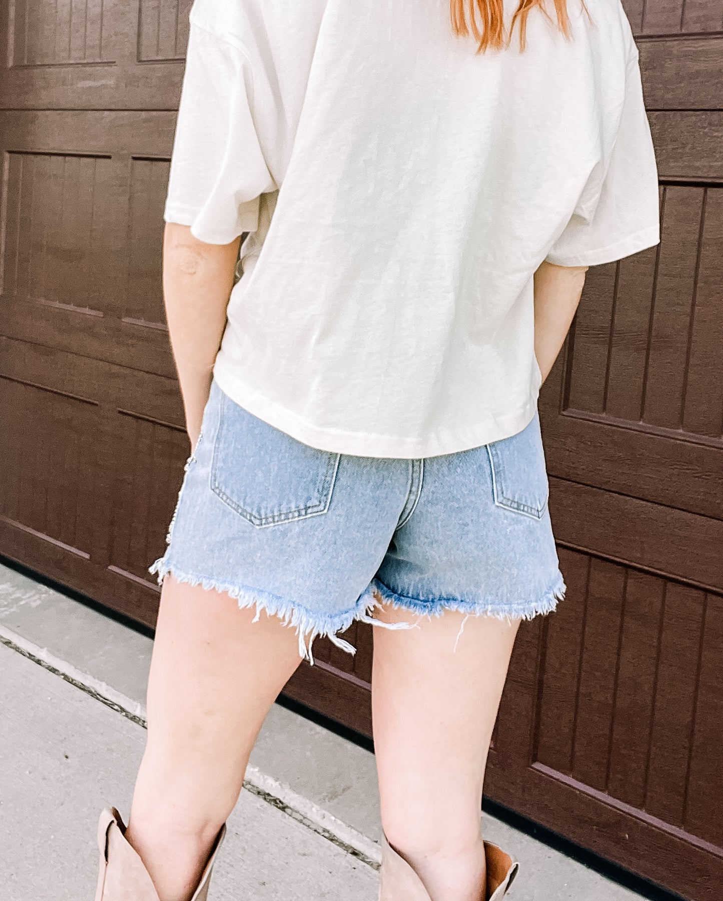 Dolly Fringe Denim Rhinestone Shorts