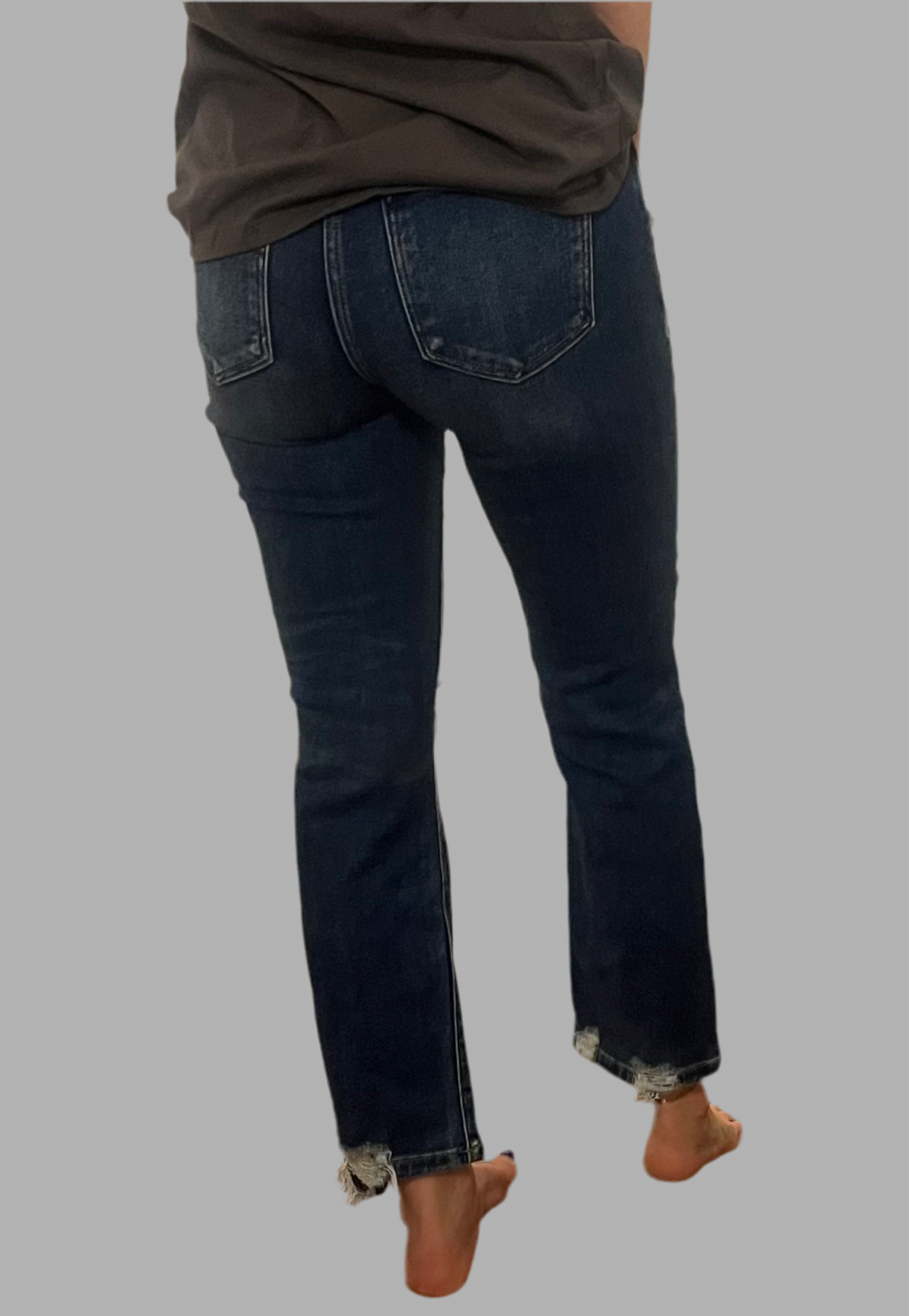 High Rise Crop Straight Jeans
