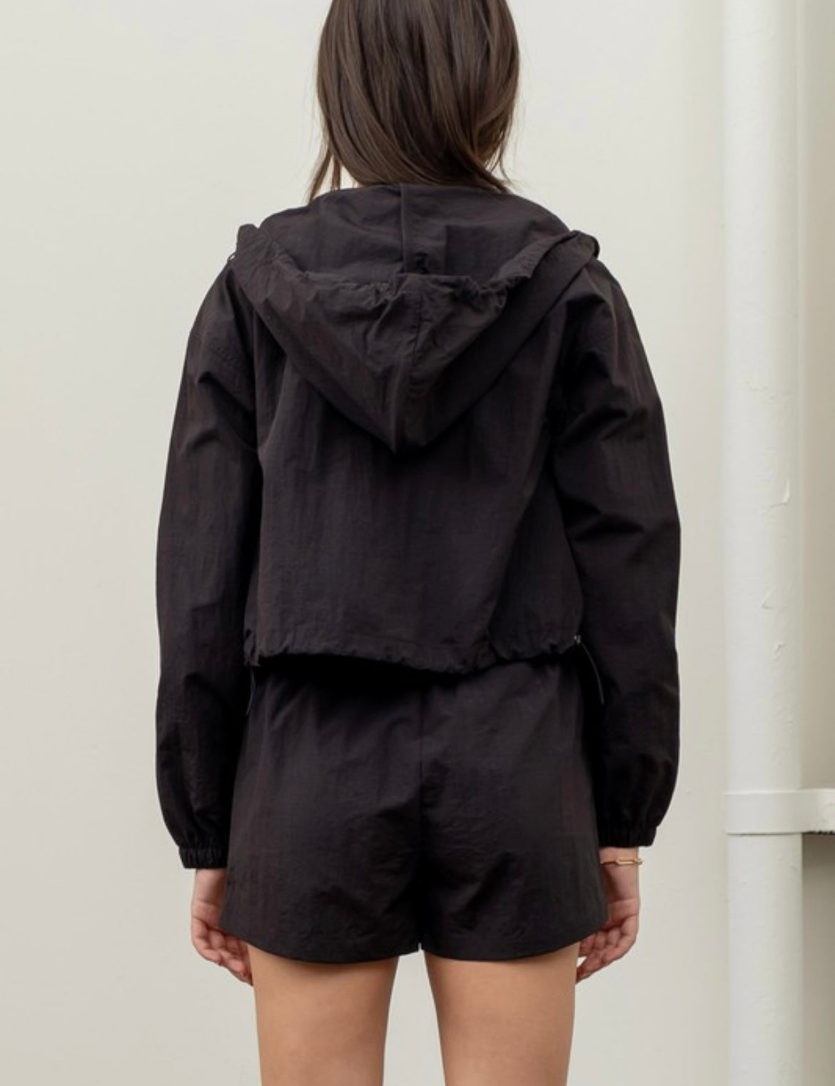 Black Zip Up Windbreaker