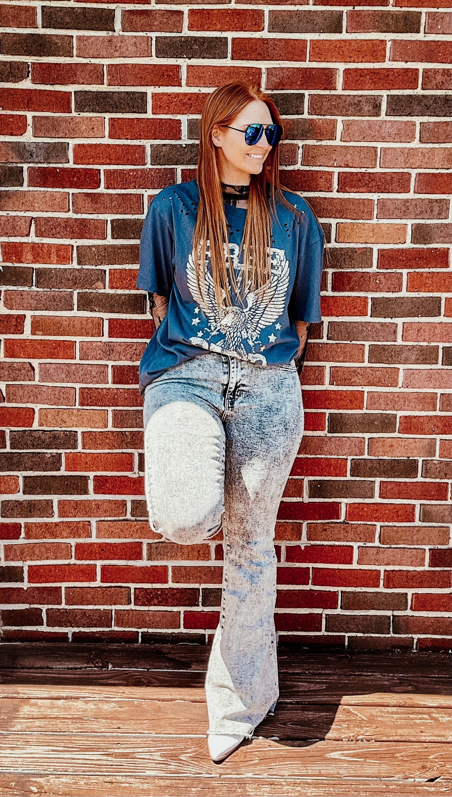 Lainey Acid Wash Flare Jeans