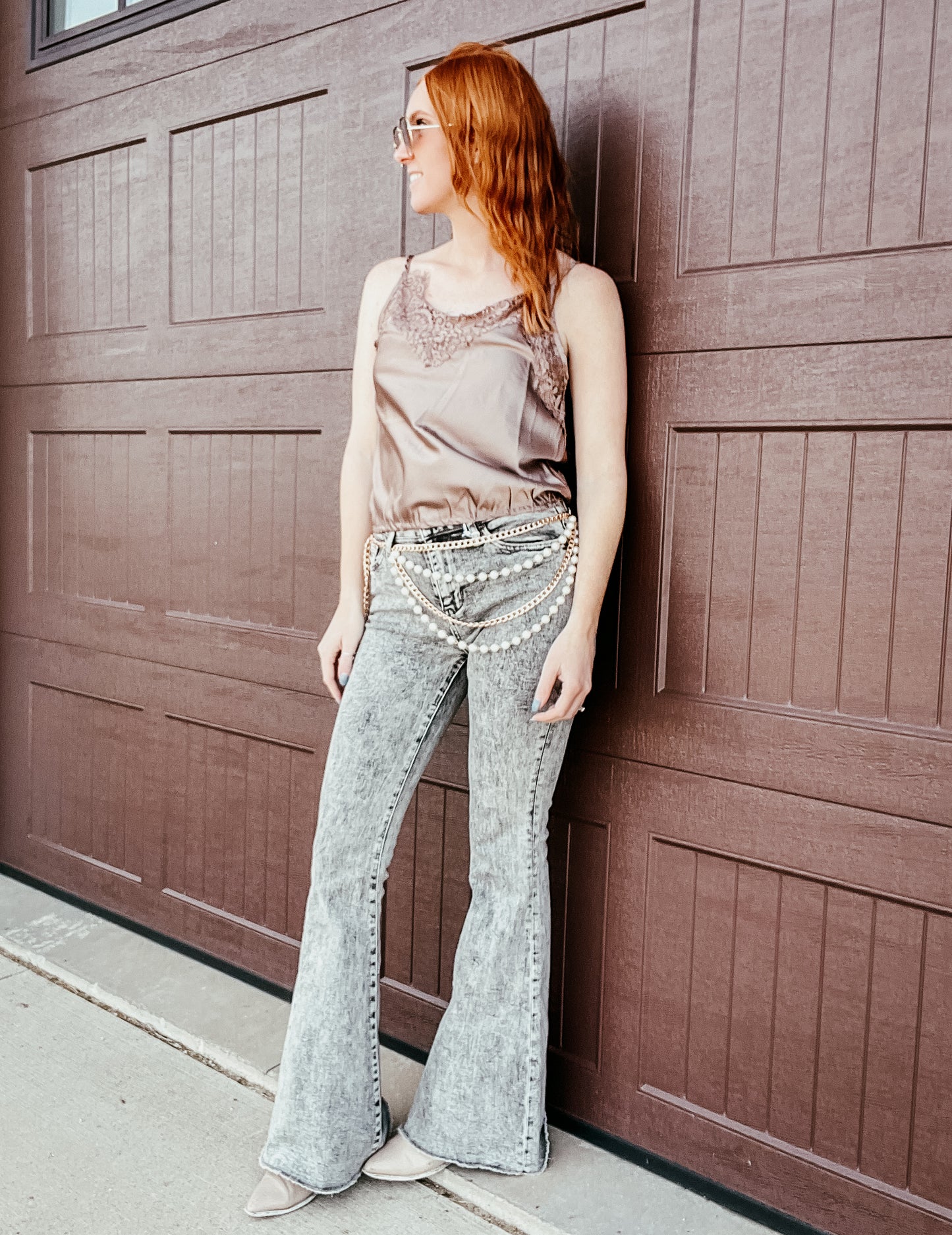 Lainey Acid Wash Flare Jeans