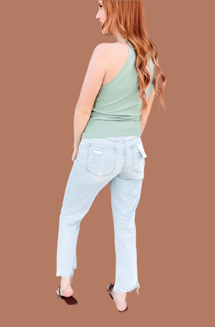 KASSIE HIGH RISE CROP BOYFRIEND JEANS