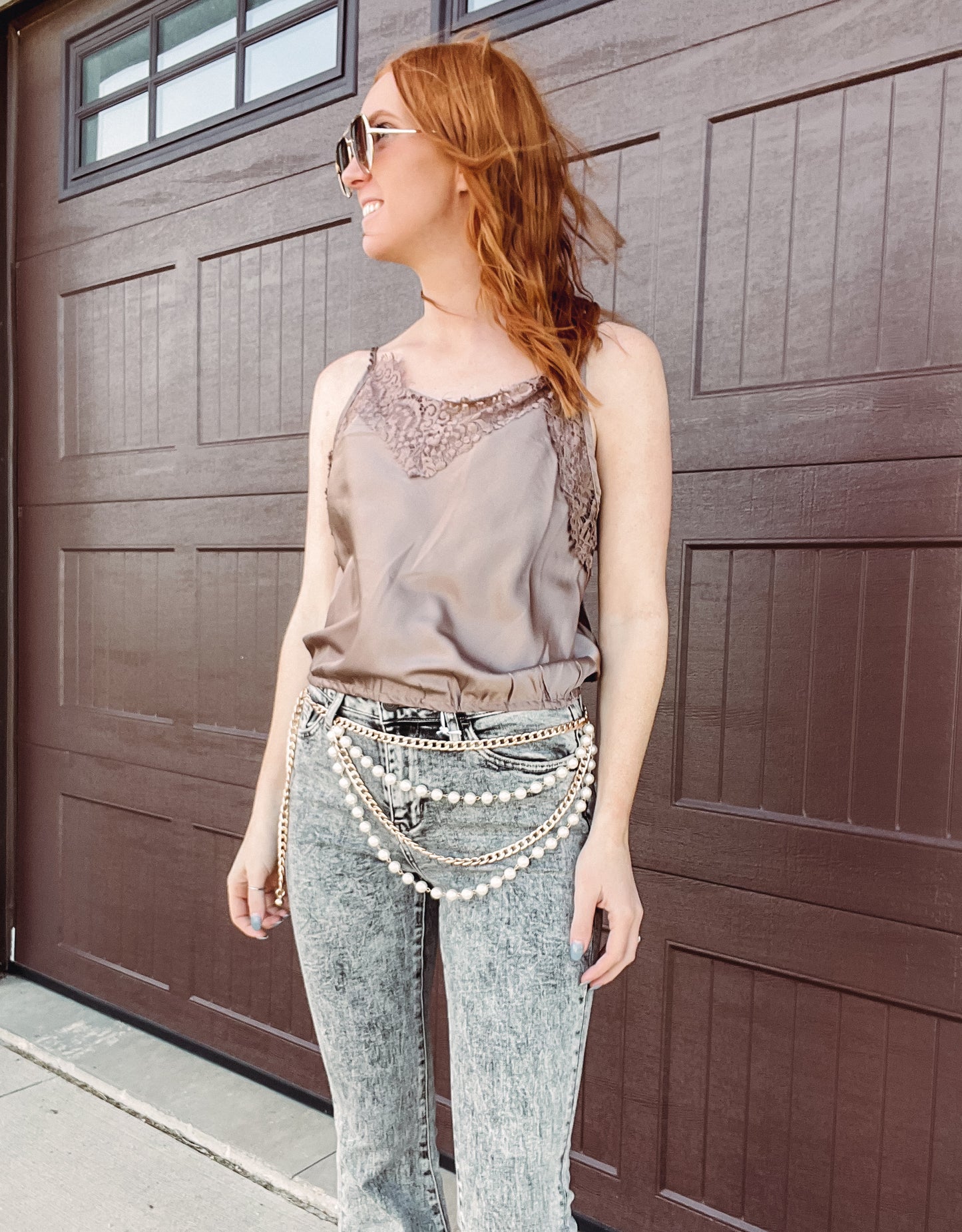 Layered Pearl Chain Belt