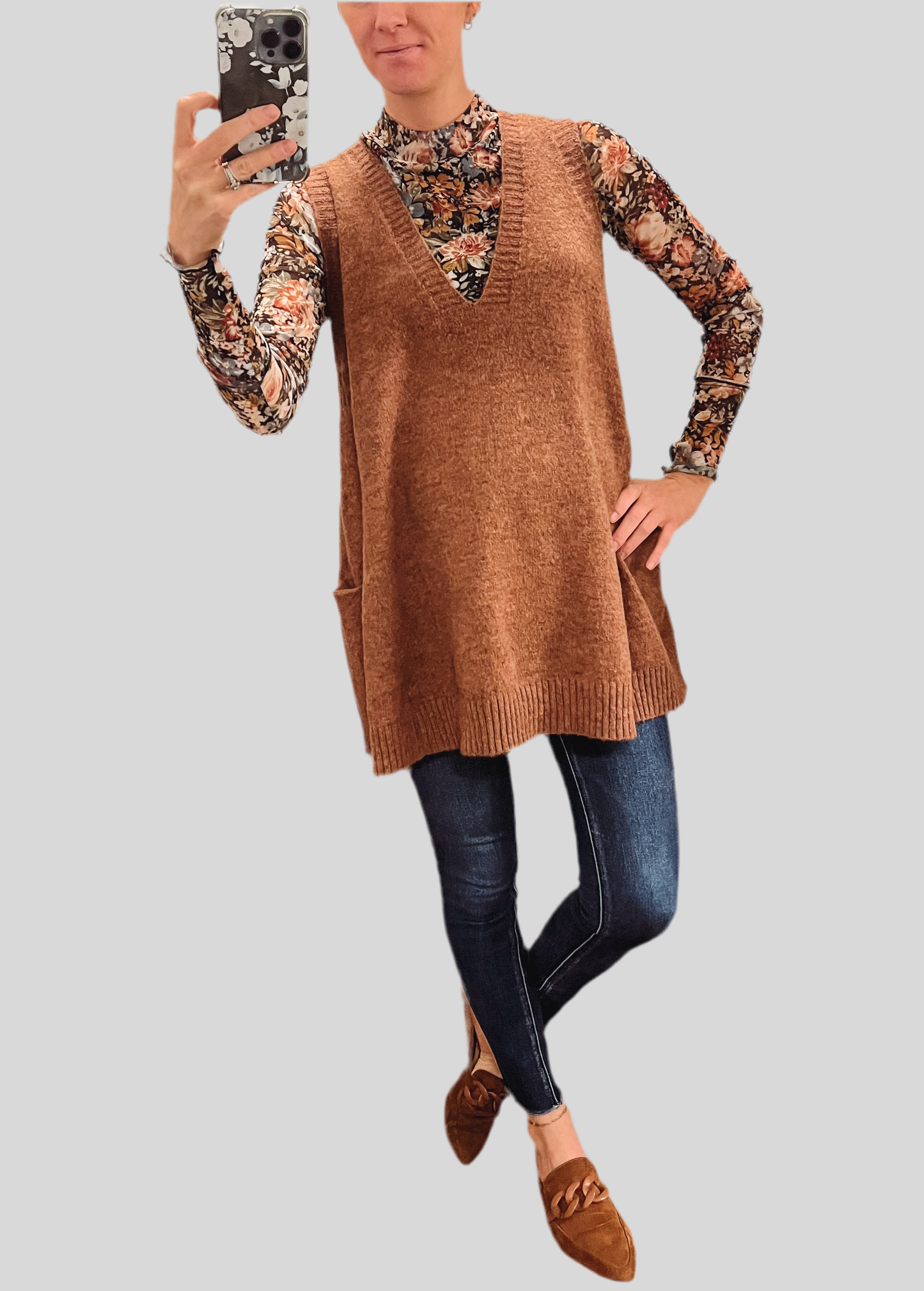 Oversized V-Neck Sweater Vest