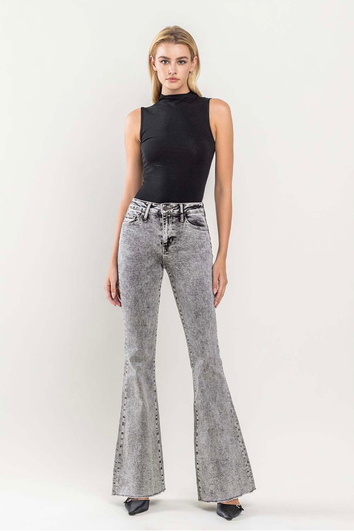 Lainey Acid Wash Flare Jeans