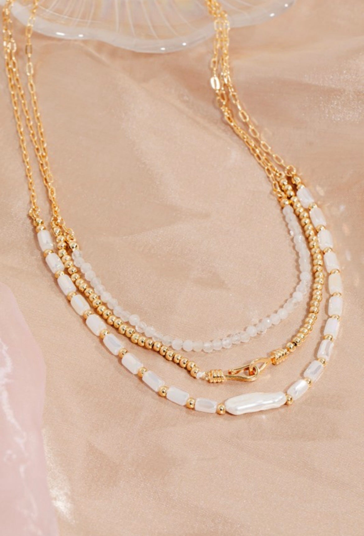 Mixed Beaded Layered Necklace