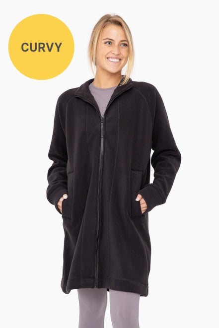 Curvy Longline Microfleece Jacket