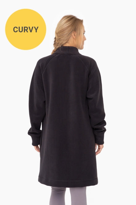 Curvy Longline Microfleece Jacket