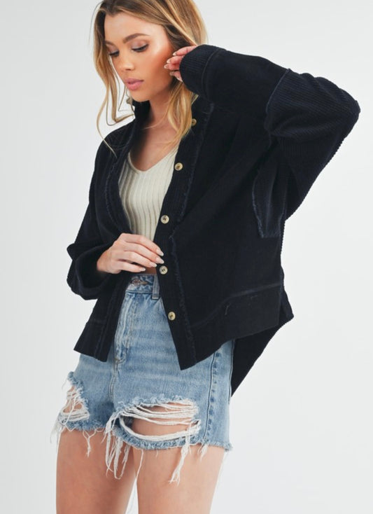 Daphne Black Corduroy Jacket