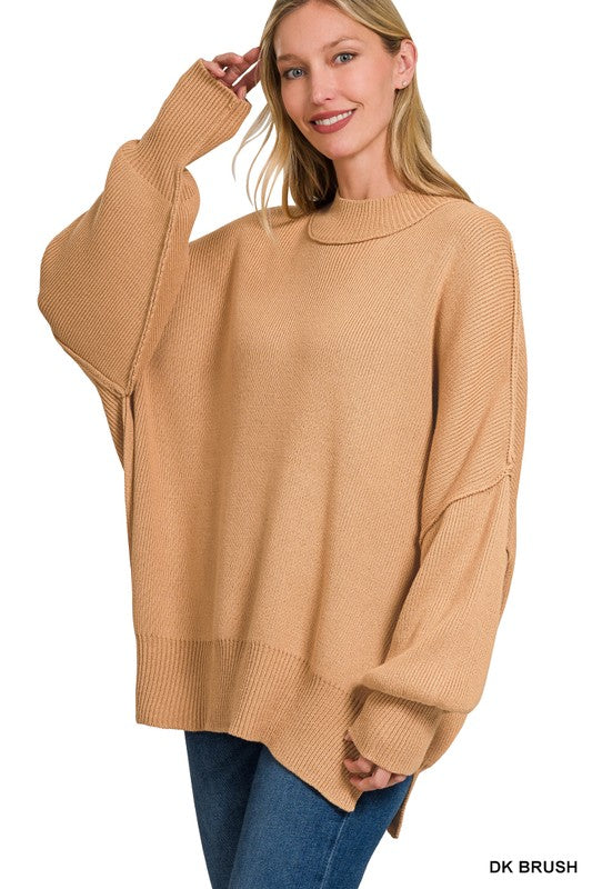 Side Slit Oversized Sweater