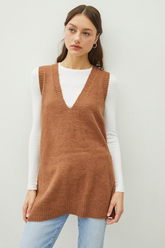 Oversized V-Neck Sweater Vest