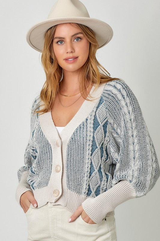 Mixed Weaving Sweater Cardigan