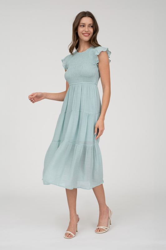 Light Sage Midi Dress