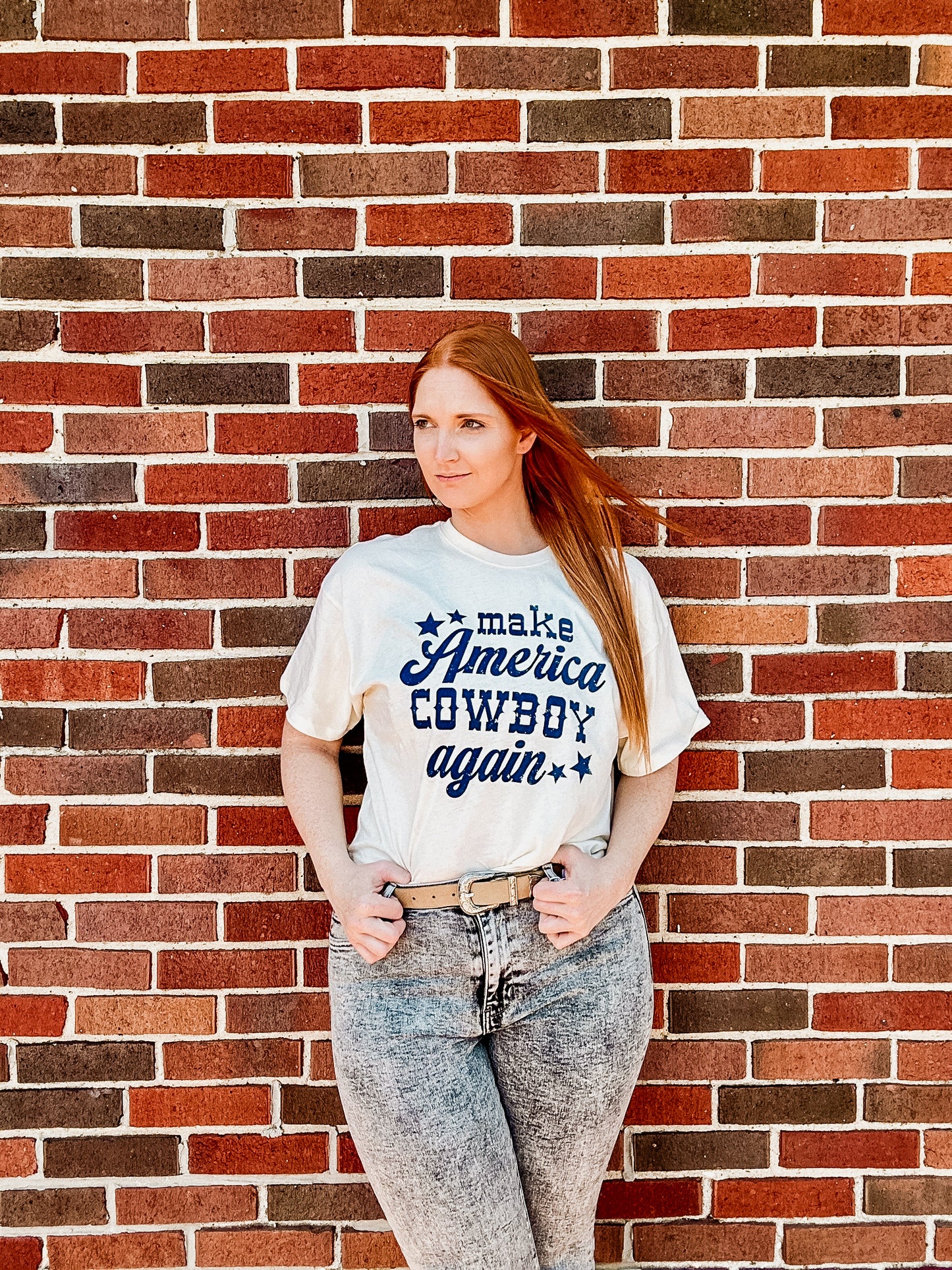 Make America Cowboy Again Cropped Graphic Tee