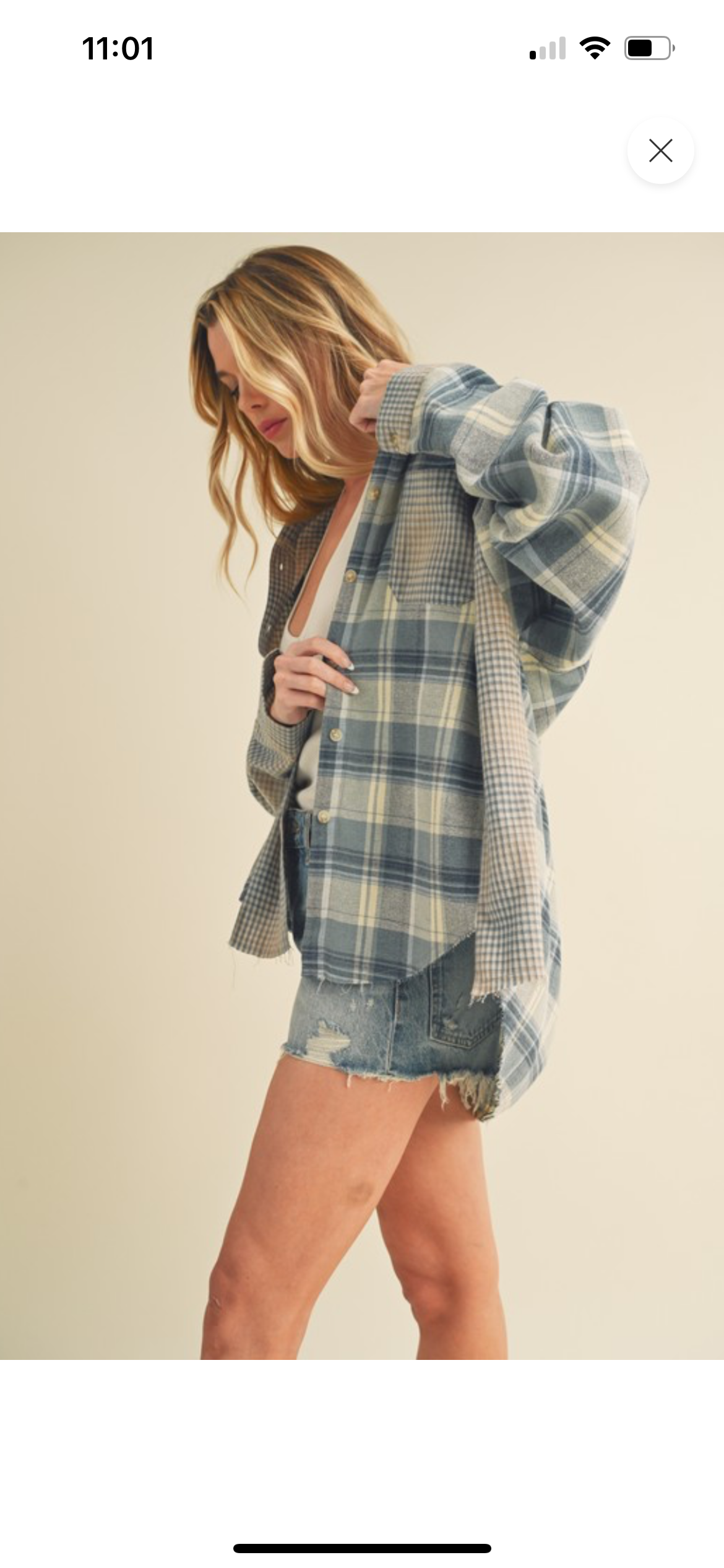 Kambrie Blue Plaid Shirt