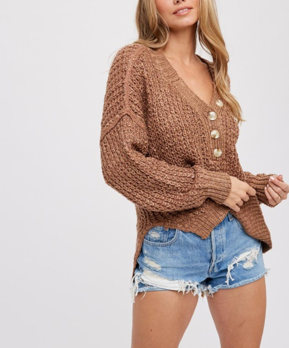 Chocolate Henley Sweater