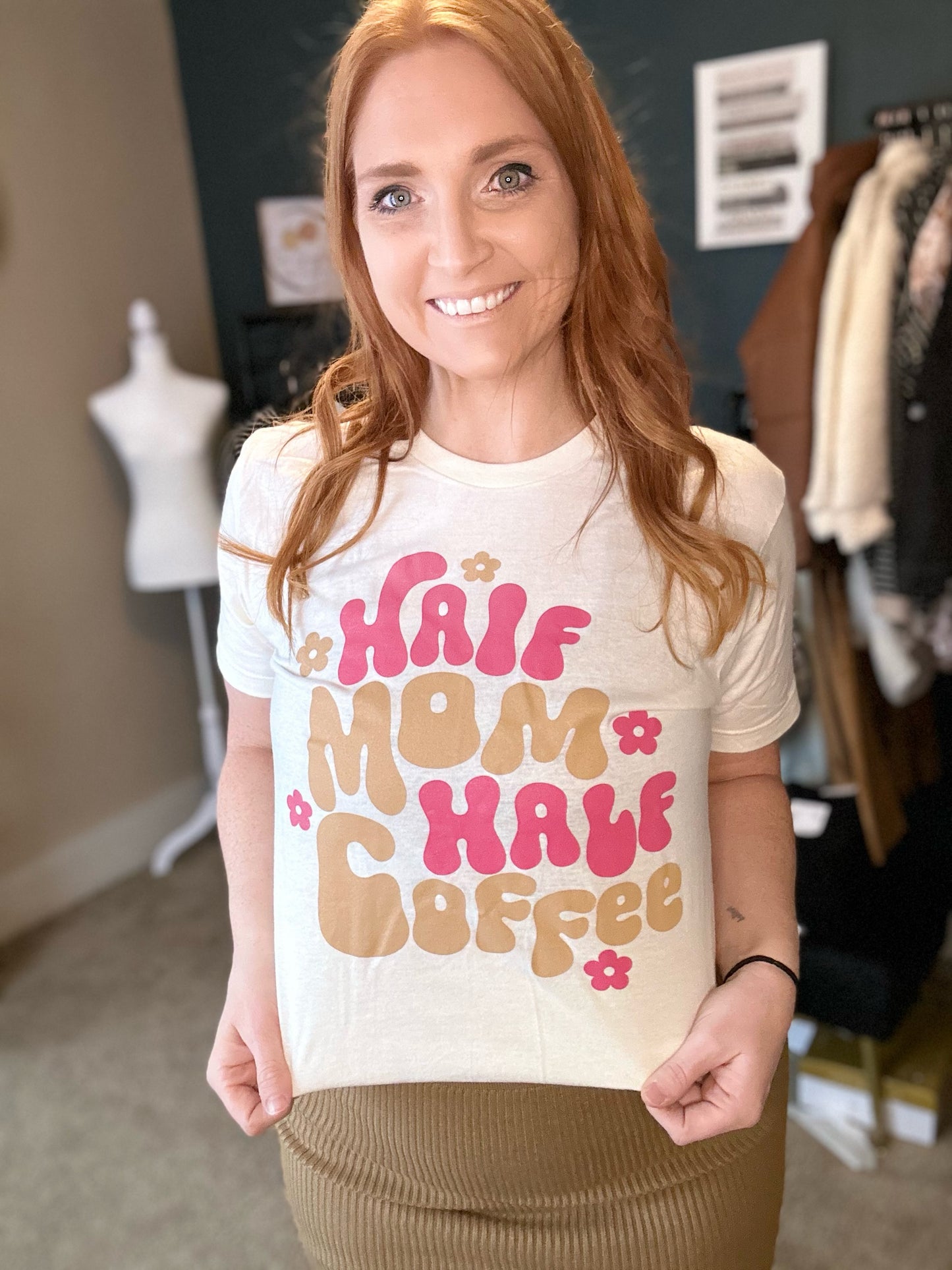 Half Mom/Half Coffee Graphic Tee